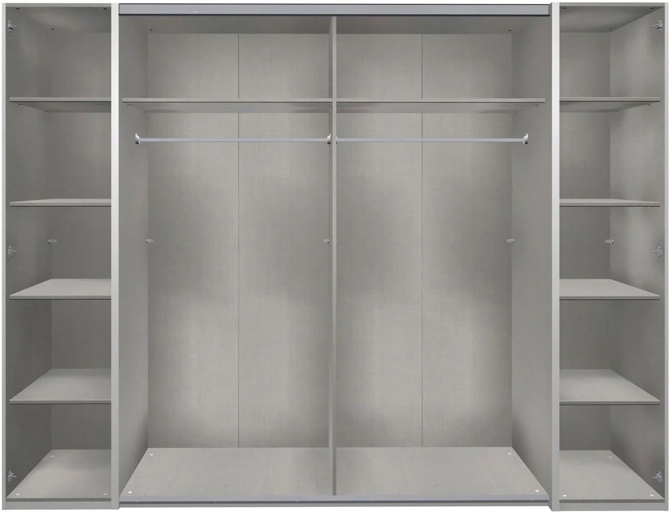 Wimex Kleiderschrank Stockholm mit Spiegel 270cm weiß/graphit