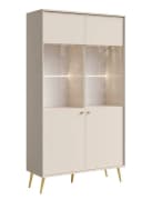 Feldmann-Wohnen Vitrine Rose 2-türig sandbeige mit Beleuchtung Bild 2