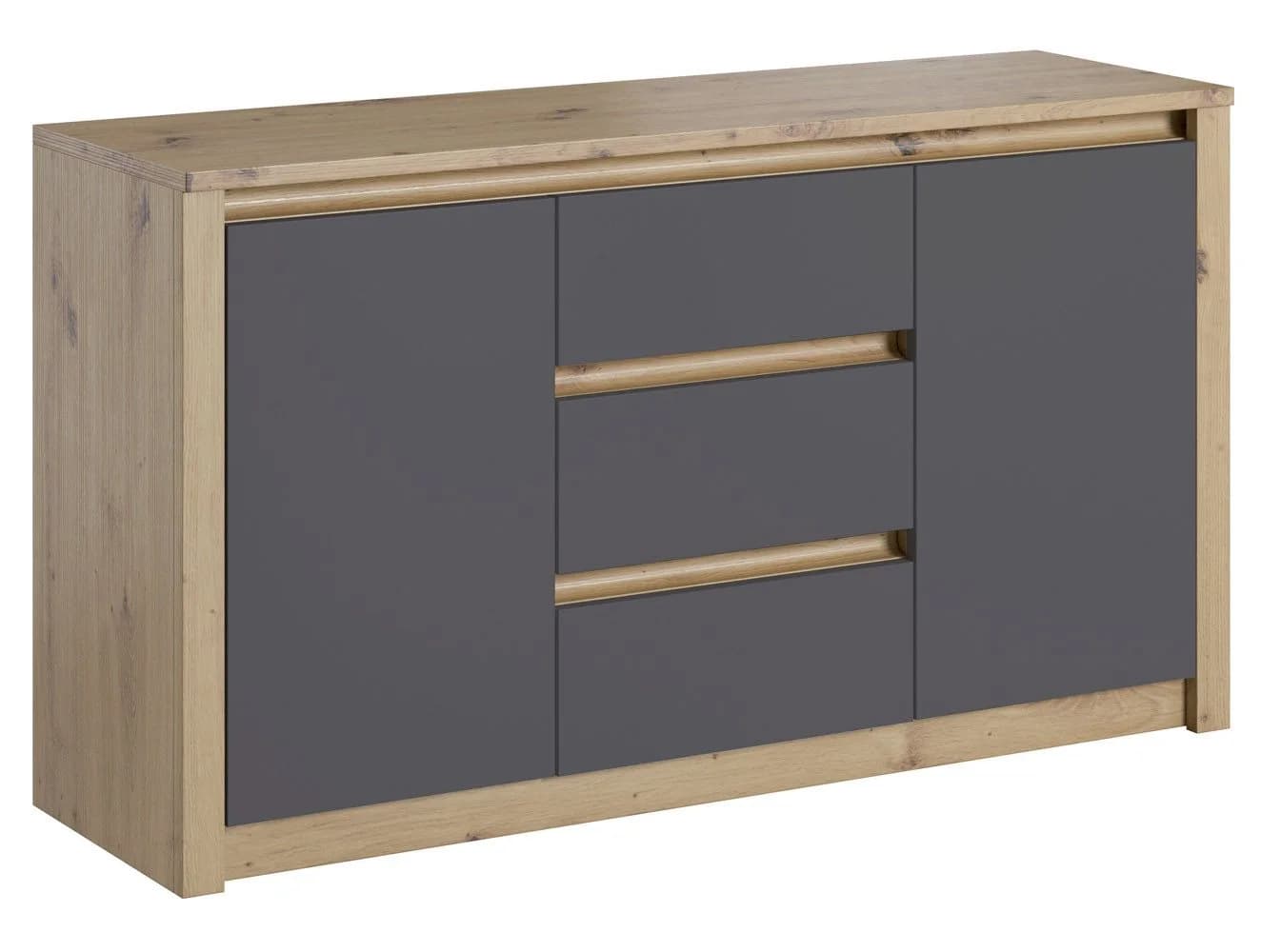 Feldmann-Wohnen Kommode Malta 2-türig grau Eiche Artisan - Bild 2