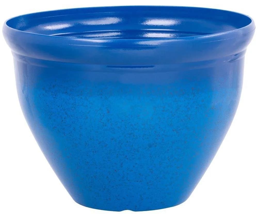 PROREGAL® Blumentopf Blau mit glasiertem Effekt