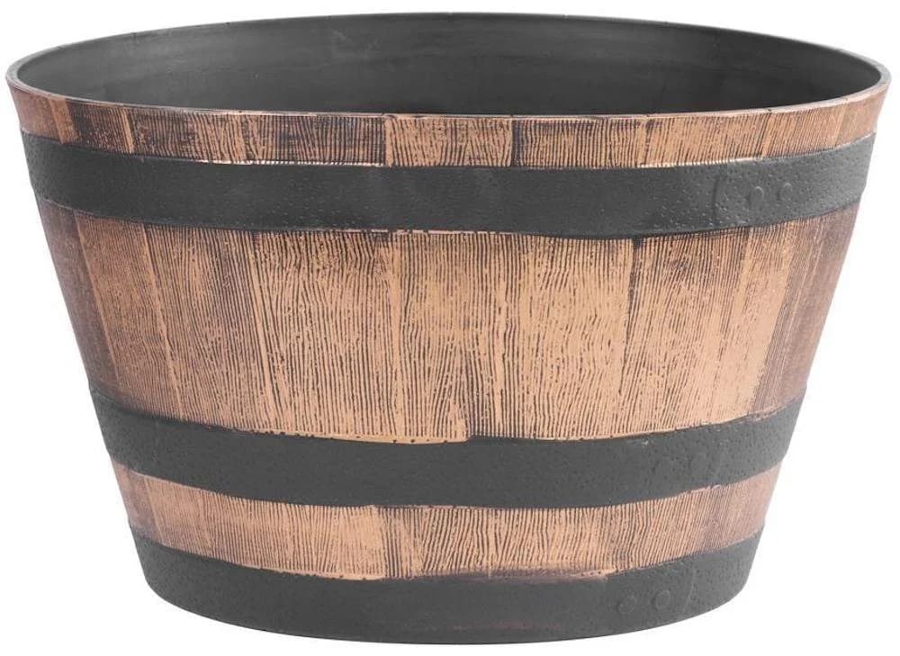 PROREGAL® Blumentopf Holz-effekt Gold UV-stabil