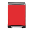 PROREGAL® Treteimer Mülleimer 46L Rot Edelstahl mit Pedal Bild 3