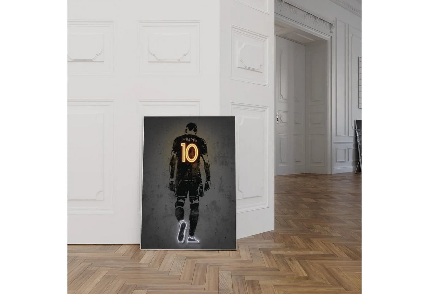 JUSTGOODMOOD Poster Premium Kylian Mbappé Neon Effekt - Bild 5