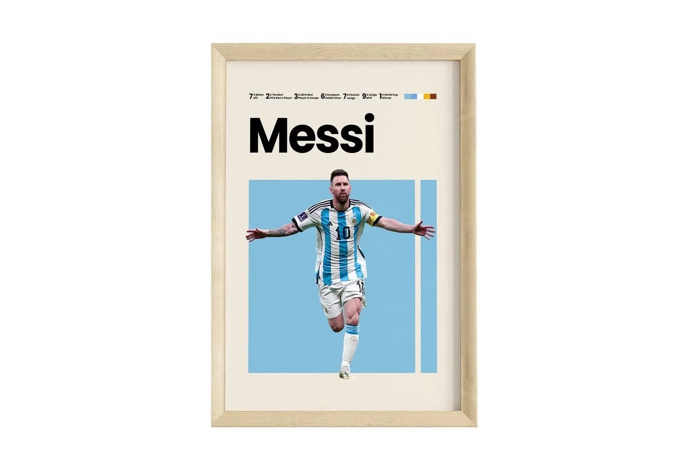 JUSTGOODMOOD Poster Premium Lionel Messi Argentinien Fußball Bunt - Bild 2