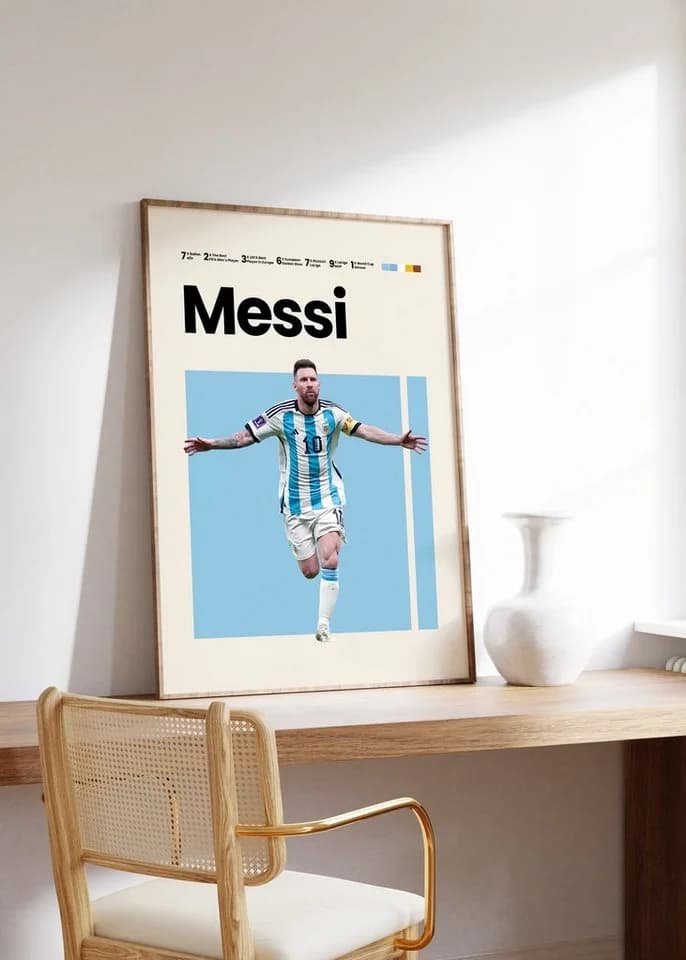 JUSTGOODMOOD Poster Premium Lionel Messi Argentinien Fußball Bunt - Bild 4