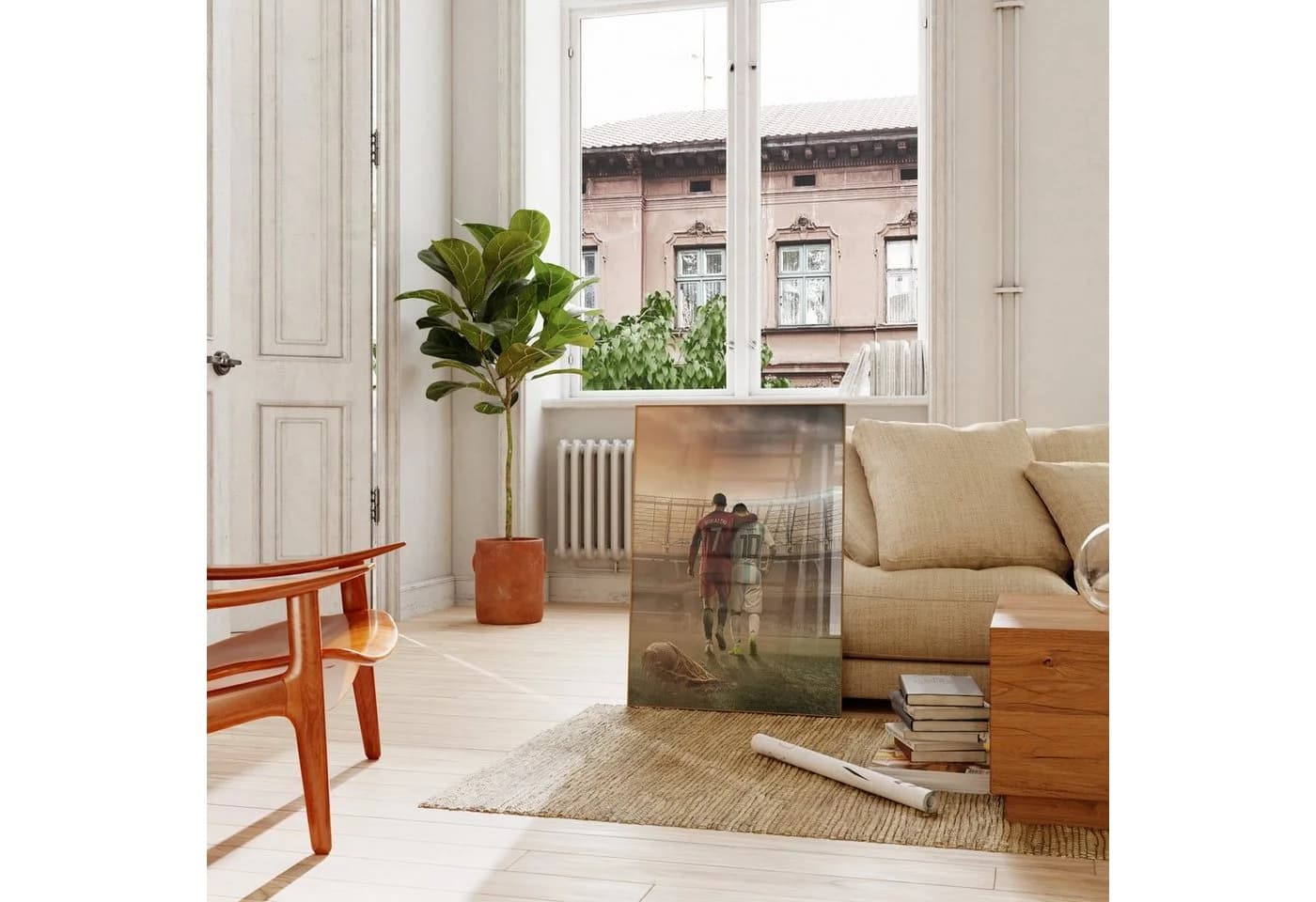 JUSTGOODMOOD Premium Leinwandposter Ronaldo & Messi Fußball Freunde ohne Rahmen - Bild 5