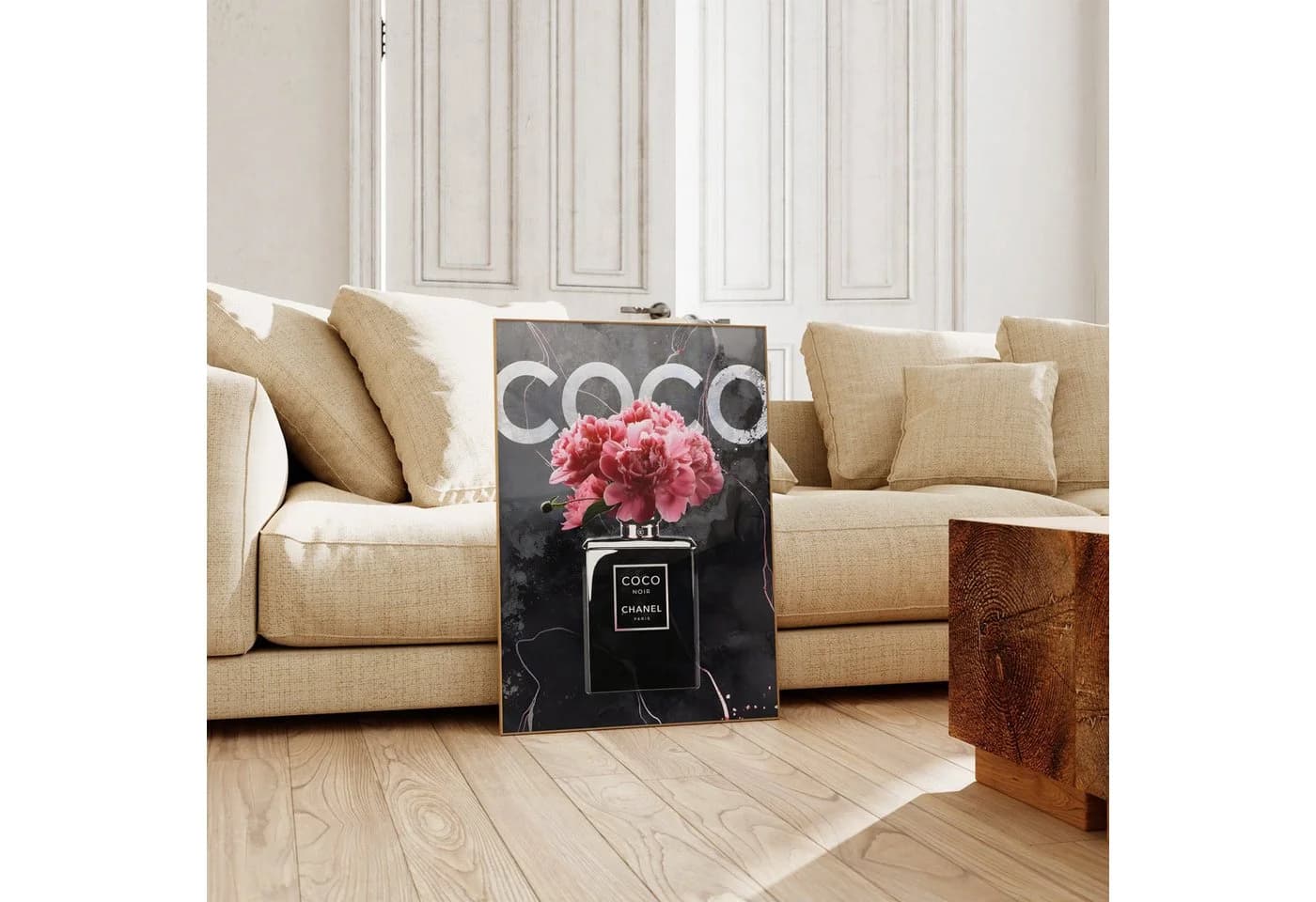JUSTGOODMOOD Poster Premium Coco Chanel Coco Noir Parfüm Flacon ohne Rahmen - Bild 3