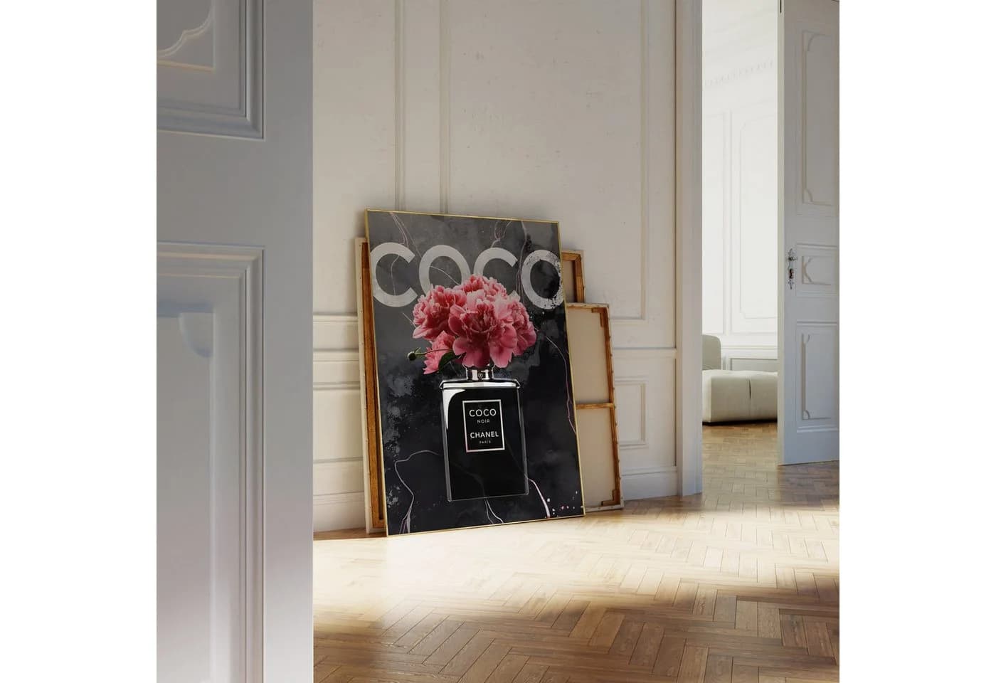 JUSTGOODMOOD Poster Premium Coco Chanel Coco Noir Parfüm Flacon ohne Rahmen - Bild 5