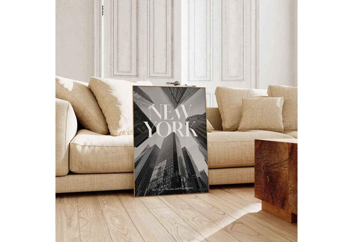 JUSTGOODMOOD Premium Poster New York Wolkenkratzer Baumwolle HD-Druck - Bild 5