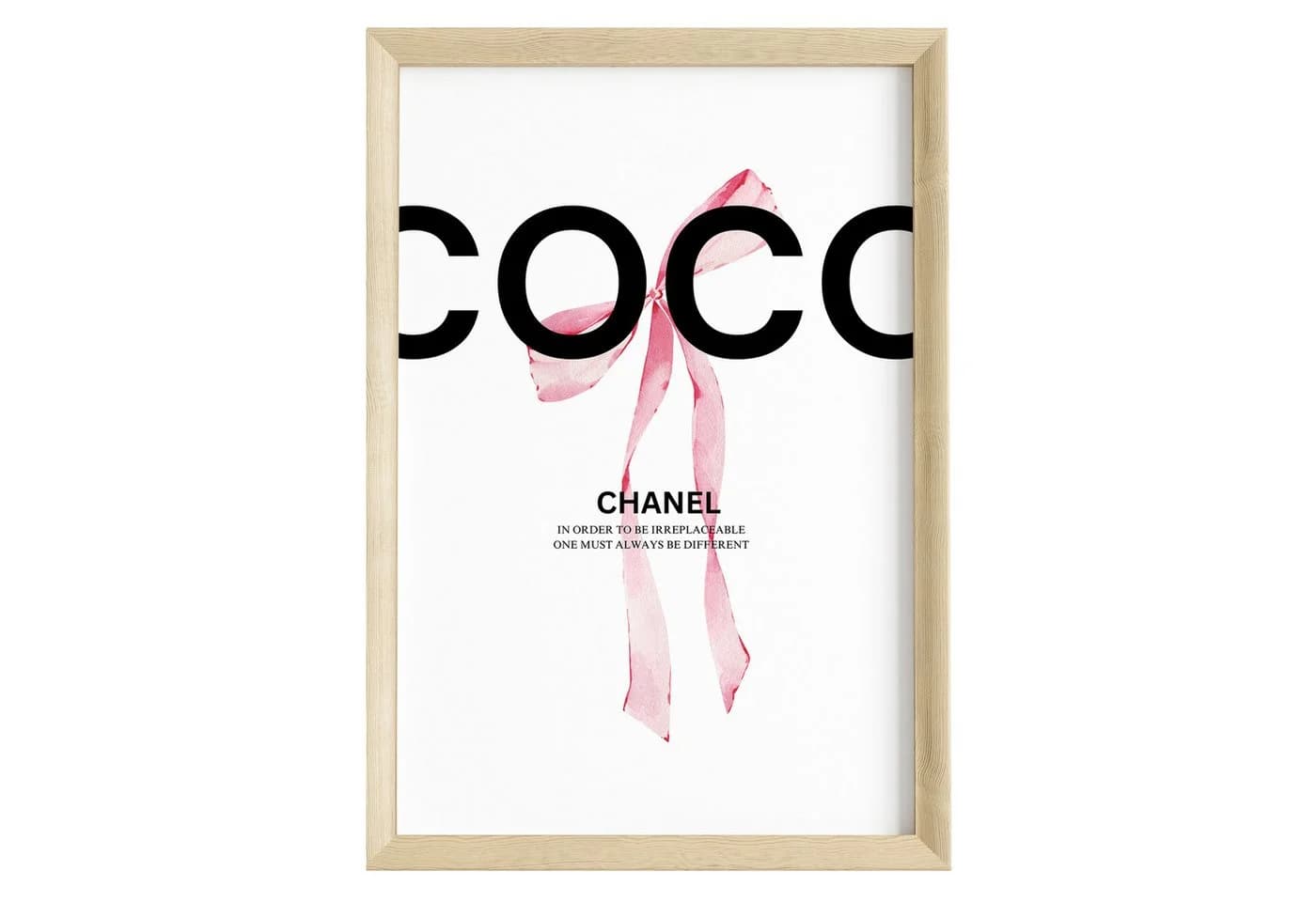 JUSTGOODMOOD Poster Premium Coco Chanel Zitat Rosa Schleife - Bild 2