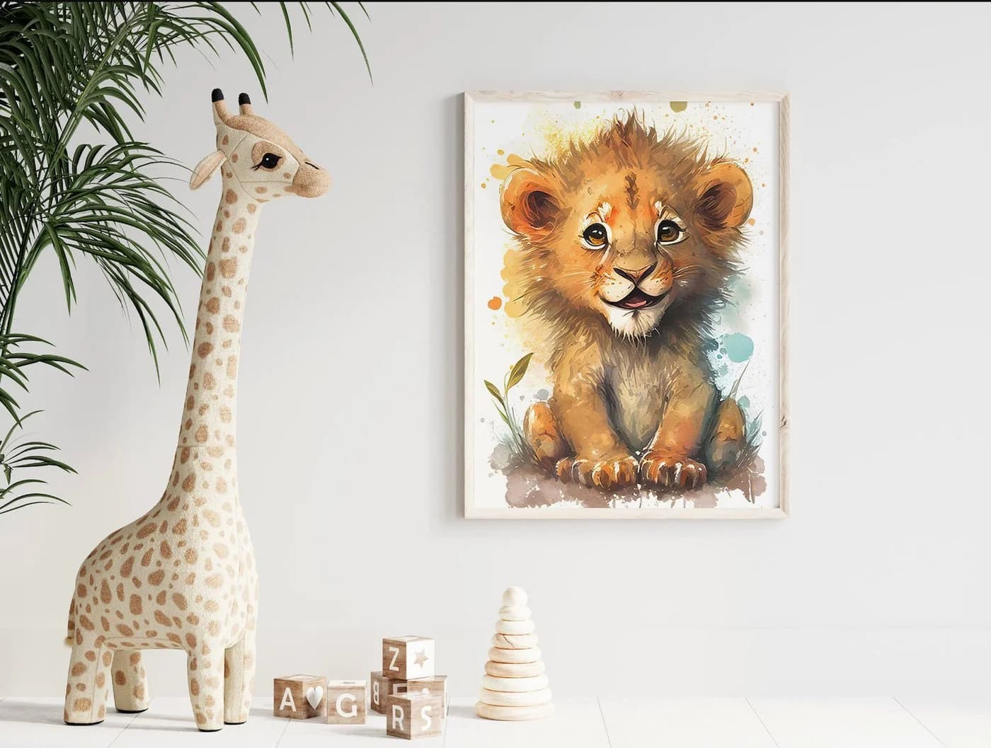 JUSTGOODMOOD Poster Safari Tiere Löwe Elefant Giraffe Dschungel Kinderzimmer - Bild 3