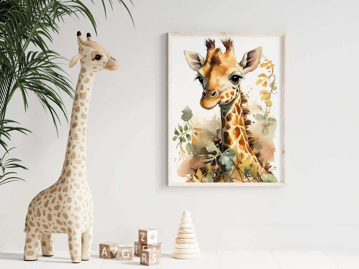 JUSTGOODMOOD Poster Aquarell Löwe Elefant Kinderzimmer Baumwolle - Bild 5