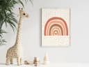 JUSTGOODMOOD Poster Kinderzimmer Sonnenstrahlen Regenbogen Herzen Blumen Bunt Bild 1