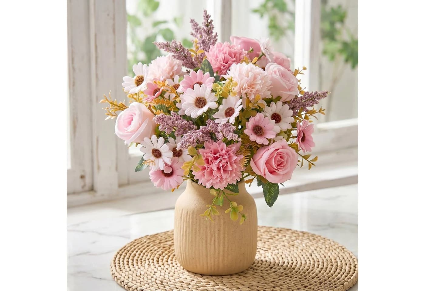 Fanci Home Kunstblumenstrauß Rosa Realistisch Langlebig - Bild 2