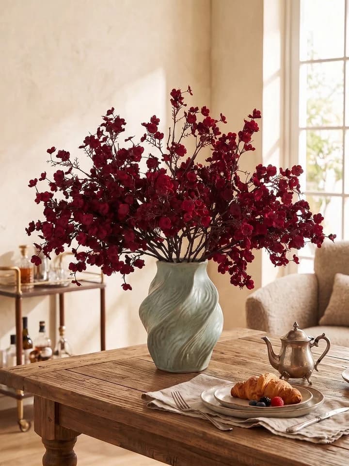 Fanci Home Kunstblumenstrauß Deko Set Rot Realistisch