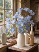 Fanci Home Kunstblumenstrauß Blau Realistisch Deko Set Modern Bild 1
