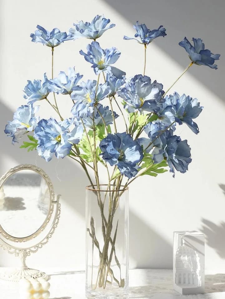 Fanci Home Kunstblumenstrauß Blau Realistisch Deko Set Modern - Bild 2