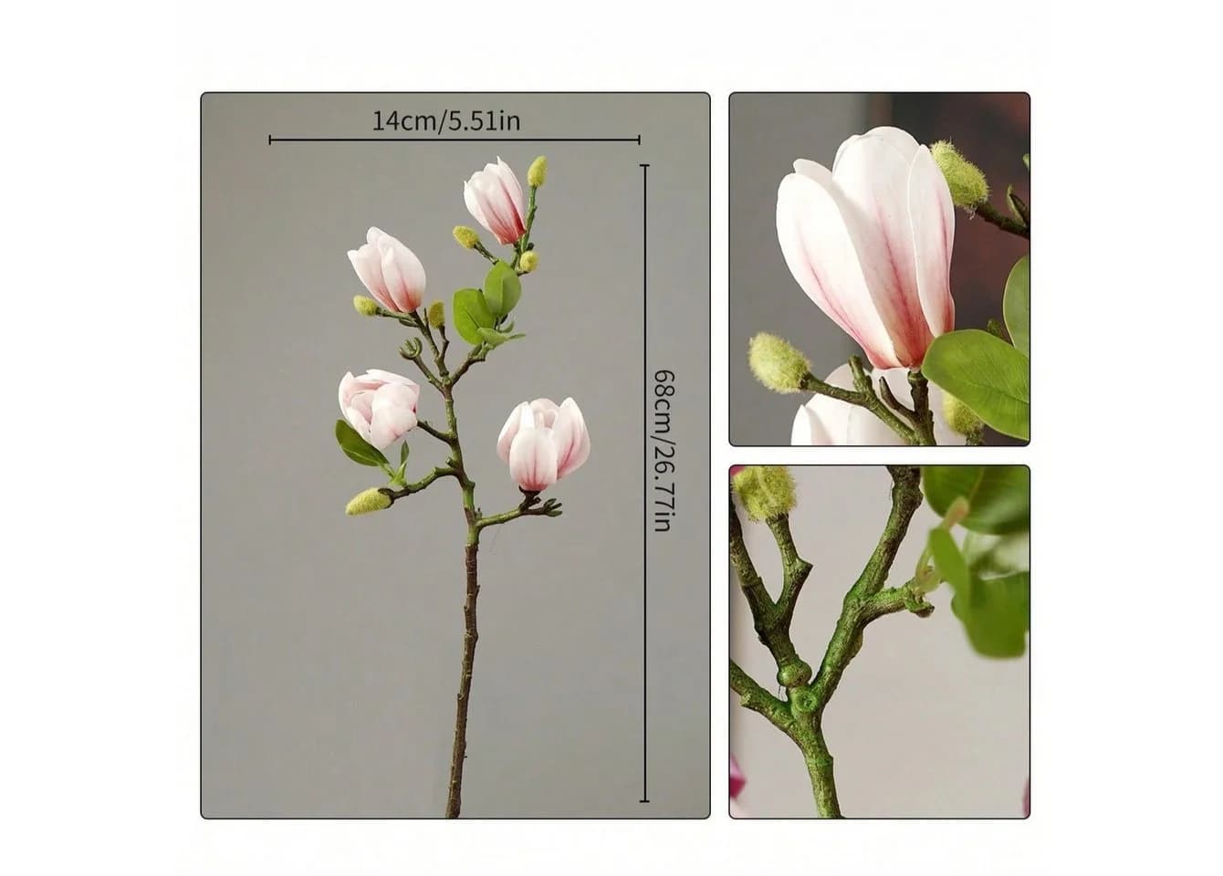 Fanci Home Kunstblumenstrauß Magnolie Rosa Realistisch - Bild 4