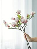 Fanci Home Kunstblumenstrauß Magnolie Rosa Realistisch Bild 5