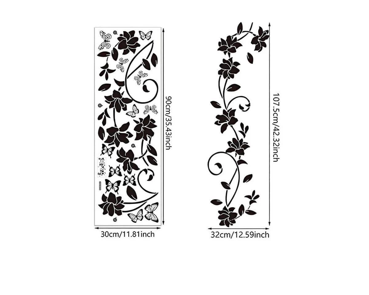 HomeBella Fliesenaufkleber Blumen Wandtattoo mit Schmetterlingen - Bild 5
