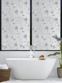 HomeBella Fensterfolie Blickdicht Blumenmuster Statisch Haftend Ohne Kleber Bild 1