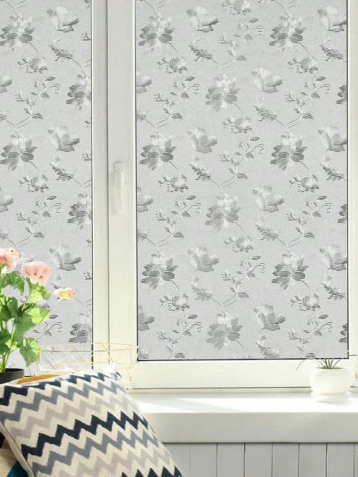 HomeBella Fensterfolie Blickdicht Blumenmuster Statisch Haftend Ohne Kleber - Bild 3