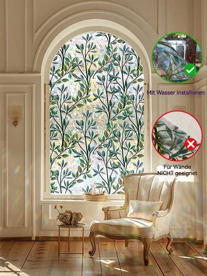 HomeBella Fensterfolie blickdicht mit Blumenmuster statisch haftend - Bild 4