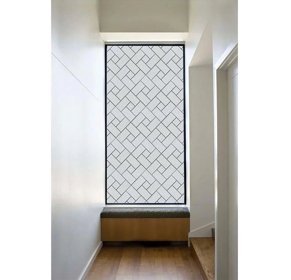 HomeBella Fensterfolie mit geometrischem Muster Sichtschutzfolie in Milchglas Optik - Bild 3