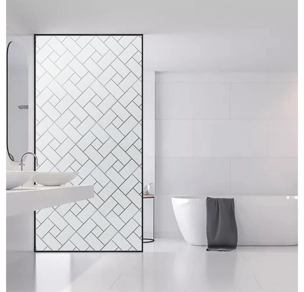 HomeBella Fensterfolie mit geometrischem Muster Sichtschutzfolie in Milchglas Optik - Bild 4
