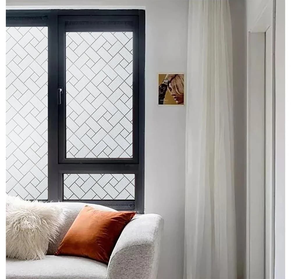 HomeBella Fensterfolie mit geometrischem Muster Sichtschutzfolie in Milchglas Optik - Bild 5