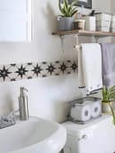 HomeBella Selbstklebende Küchenrückwand Schwarz Fliesenoptik Wasserfest Bild 3