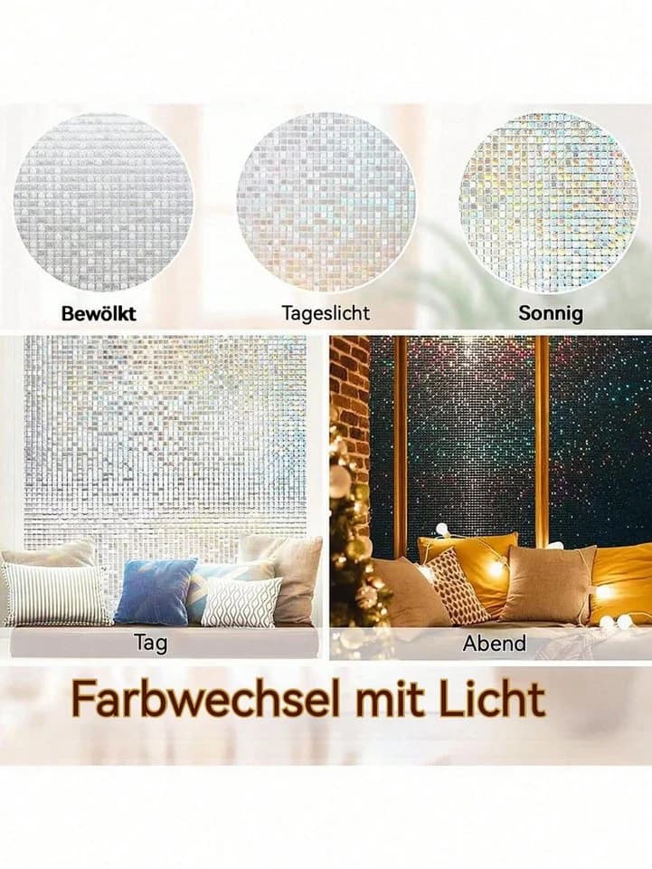 HomeBella Statische Fensterfolie blickdicht Sichtschutz ohne Kleber - Bild 5