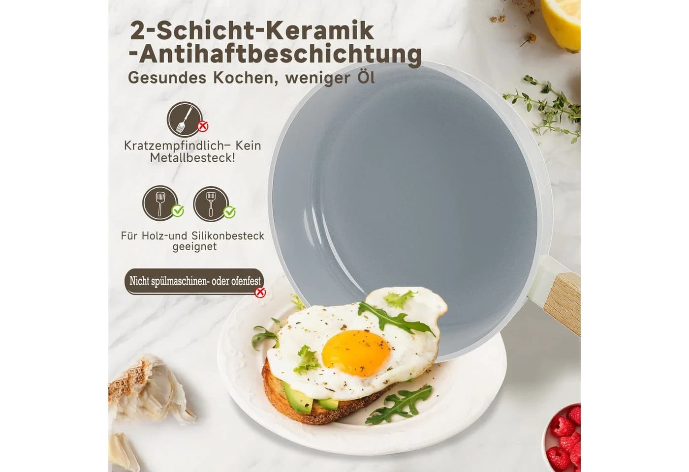 Scheffler Pfannen-Set 3-tlg. Aluminium Keramik Antihaft Induktion - Bild 4