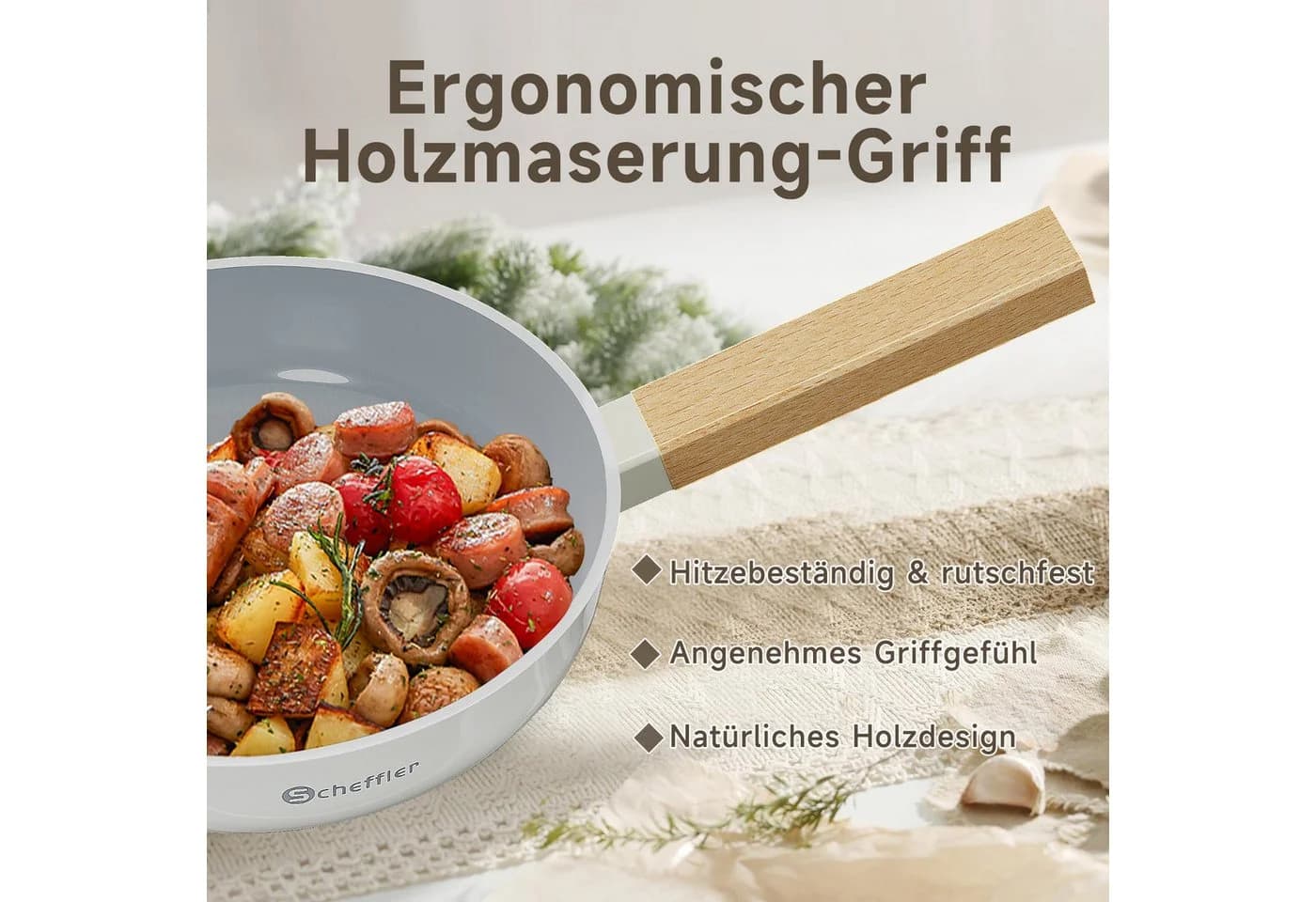 Scheffler Pfannen-Set 3-tlg. Aluminium Keramik Antihaft Induktion - Bild 5