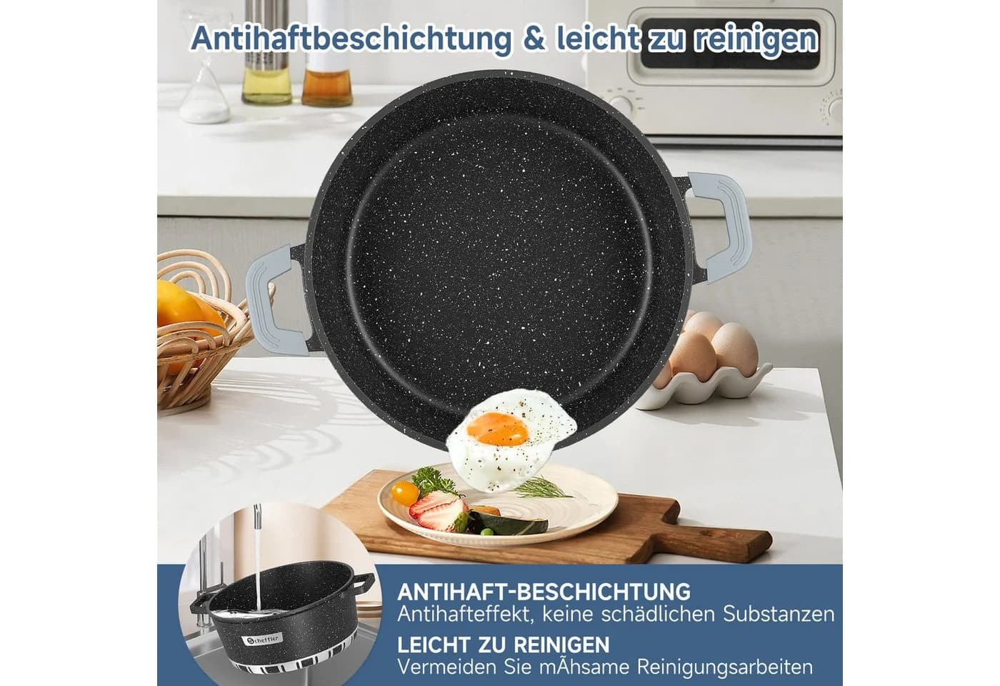 Scheffler Suppentopf Aluminium Antihaft Induktionsgeeignet mit Glasdeckel - Bild 4