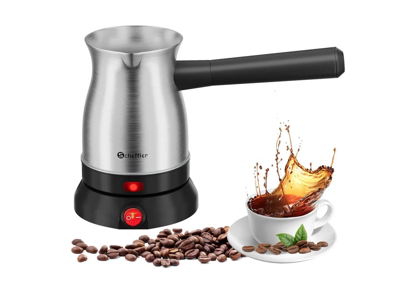 Scheffler Elektrische Kaffeekanne Edelstahl Schwarz 0,5 l - Bild 2