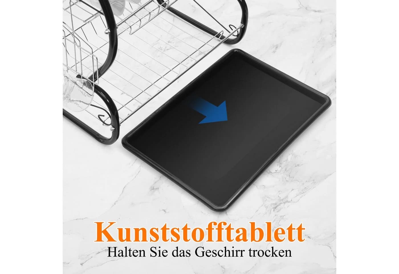 HOMELUX Geschirrständer 2 Ebenen Schwarz/Silber - Bild 5