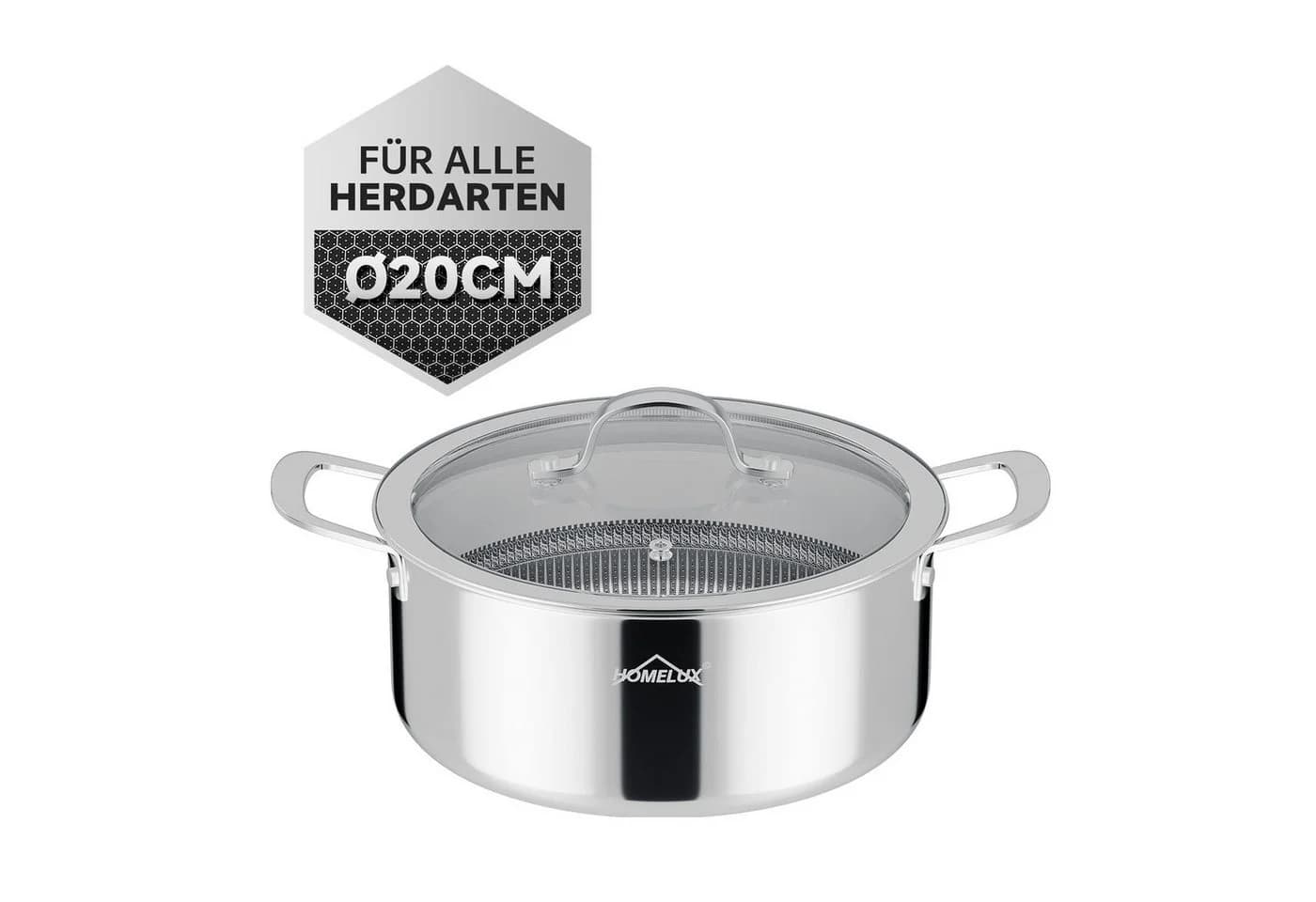 HOMELUX Suppentopf Edelstahl 20cm 2,3L Wabenstruktur Induktion - Bild 2