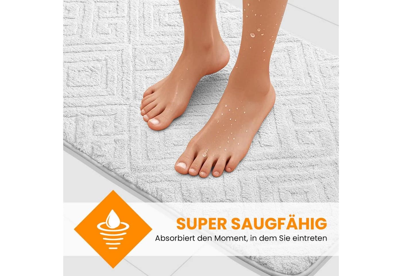HOMELUX Badematte Badgarnitur 2-teilig mit Ausschnitt, weich & rutschfest, 2BF58, Größe: 50x80cm+40x50cm - Bild 4