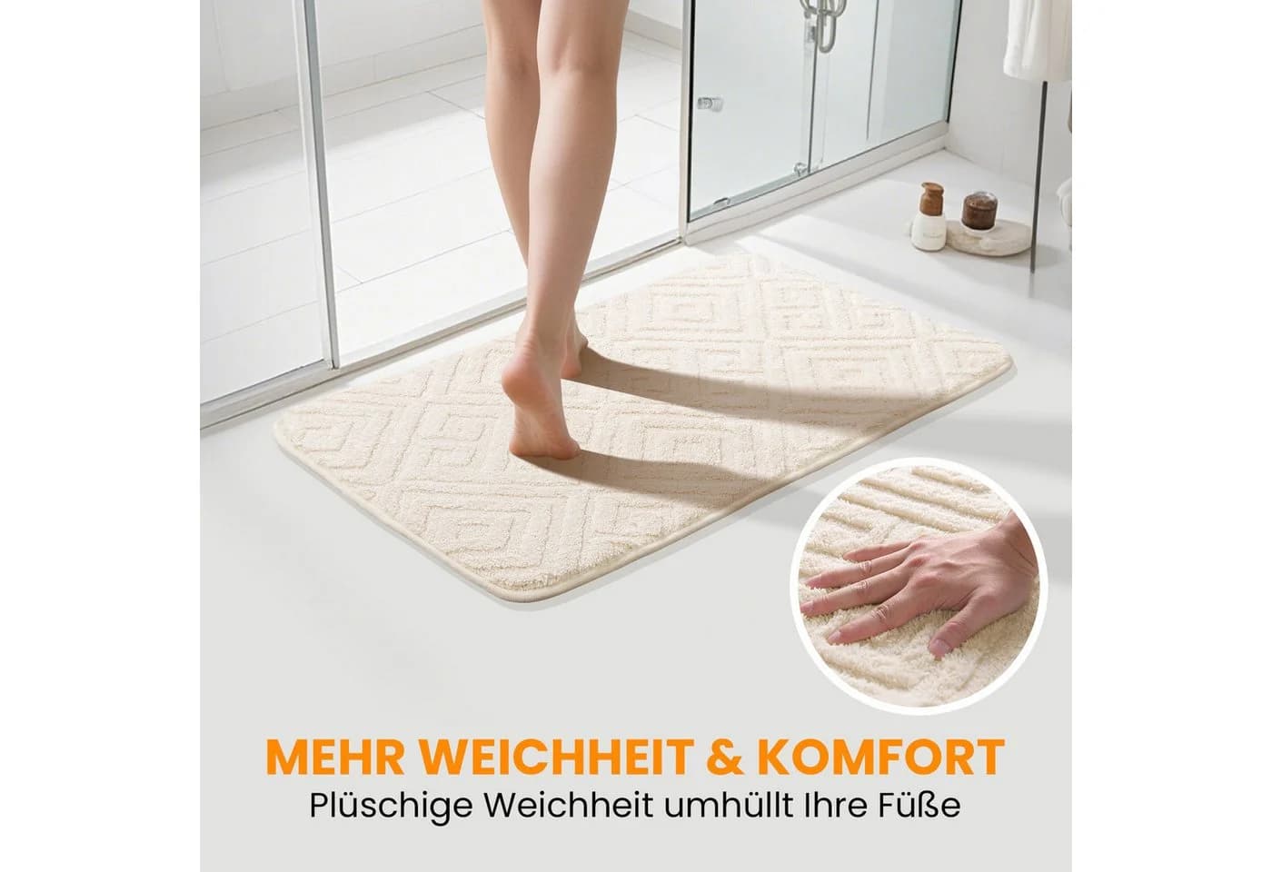 HOMELUX Badematte Badgarnitur 2-teilig mit Ausschnitt, weich & rutschfest, 2BF58