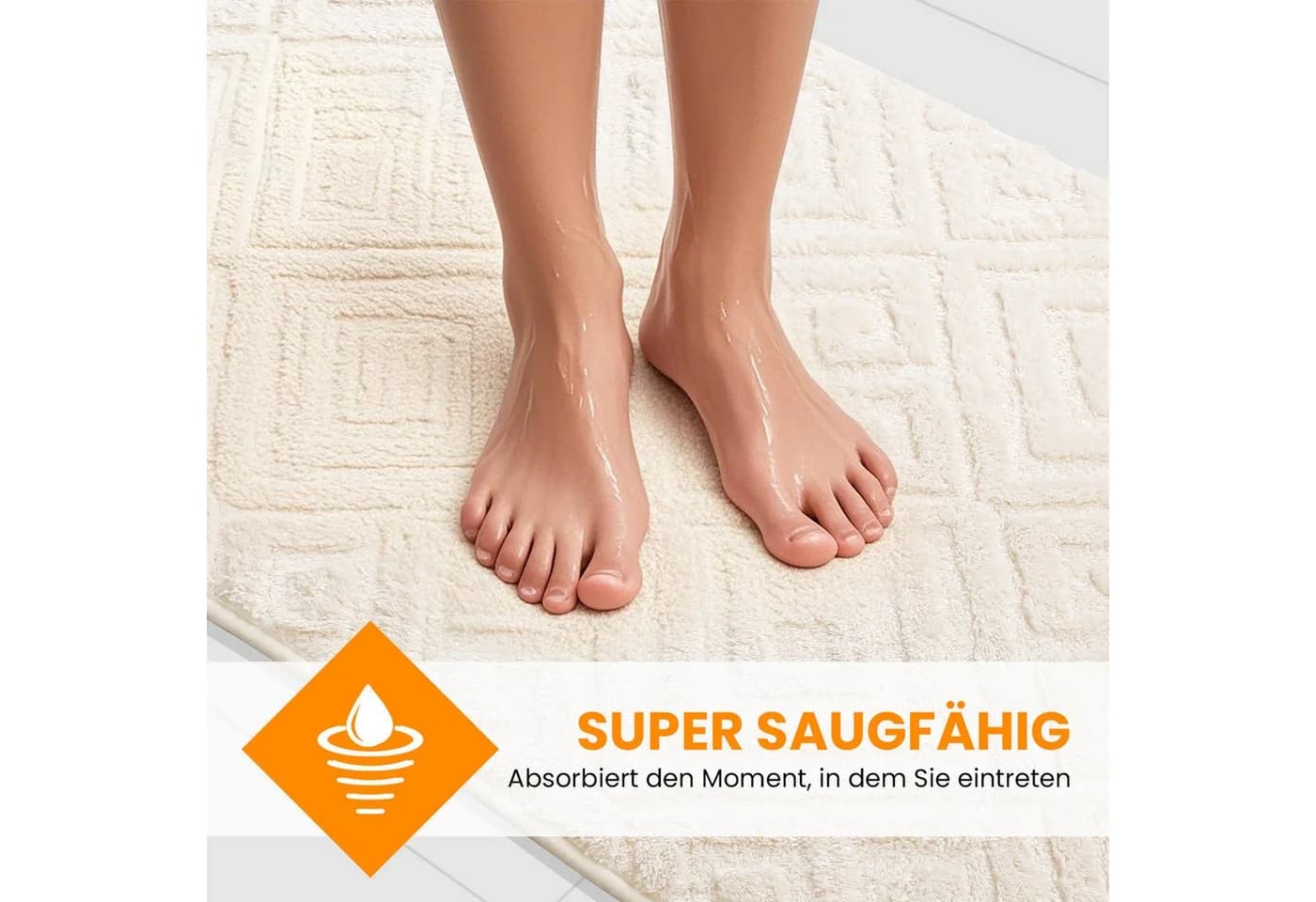 HOMELUX Badematte Badgarnitur 2-teilig mit Ausschnitt, weich & rutschfest, 2BF58 - Bild 4
