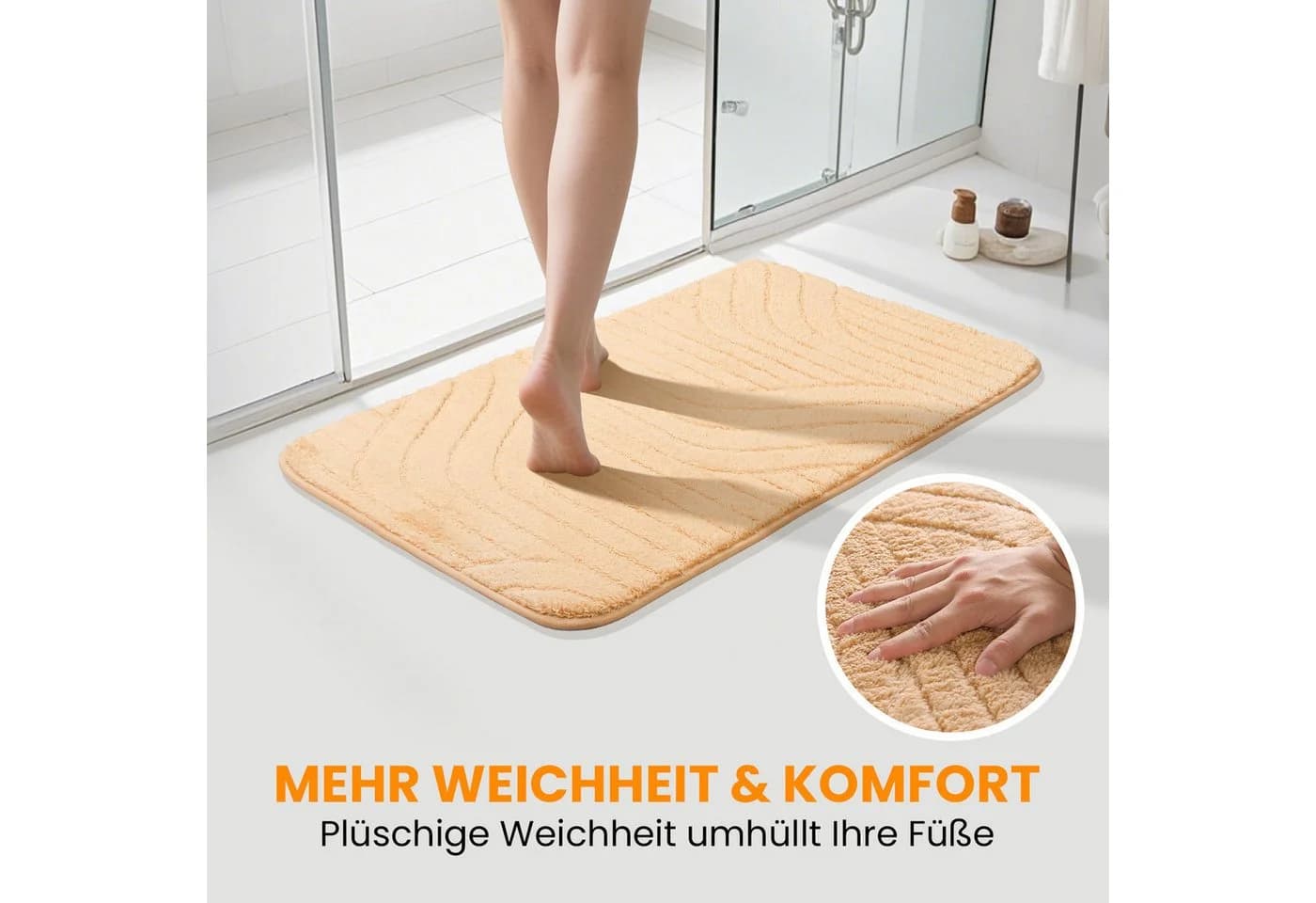 HOMELUX Badematte Badgarnitur 2-teilig mit Ausschnitt, weich & rutschfest, 2BL61