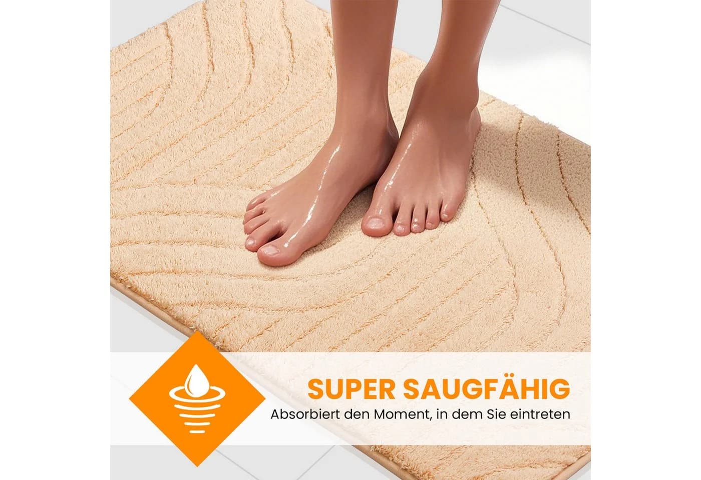 HOMELUX Badematte Badgarnitur 2-teilig mit Ausschnitt, weich & rutschfest, 2BL61 - Bild 4