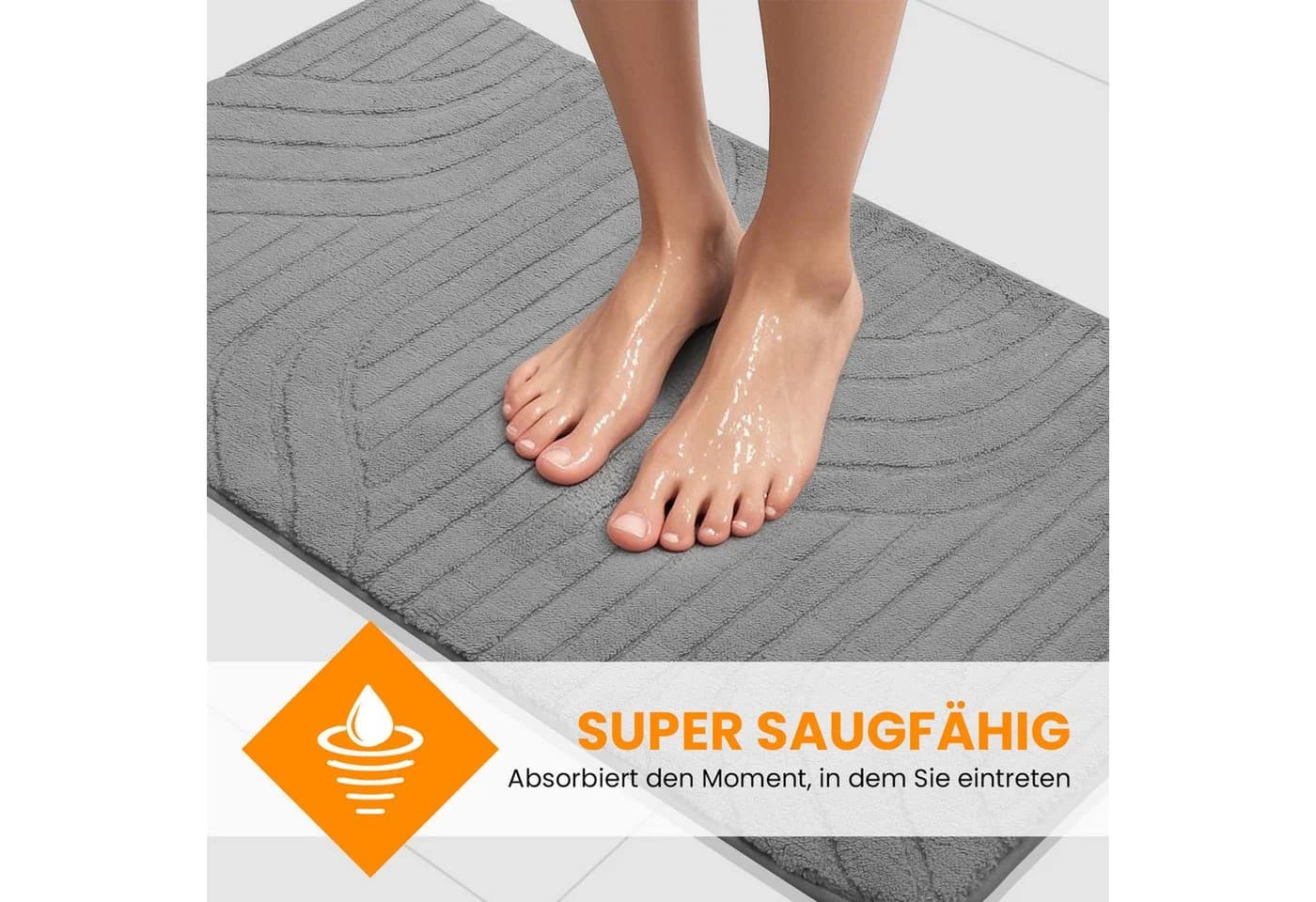 HOMELUX Badematte Badgarnitur 2-teilig mit Ausschnitt, weich & rutschfest, 2BL61 - Bild 4
