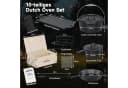 HOMELUX Topf-Set 10-tlg. Dutch Oven Gusseisen Set mit Holzkiste Bild 1