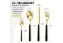 HOMELUX Besteck-Set 24tlg Gold Schwarz Edelstahl Titan-Beschichtung Bild 1