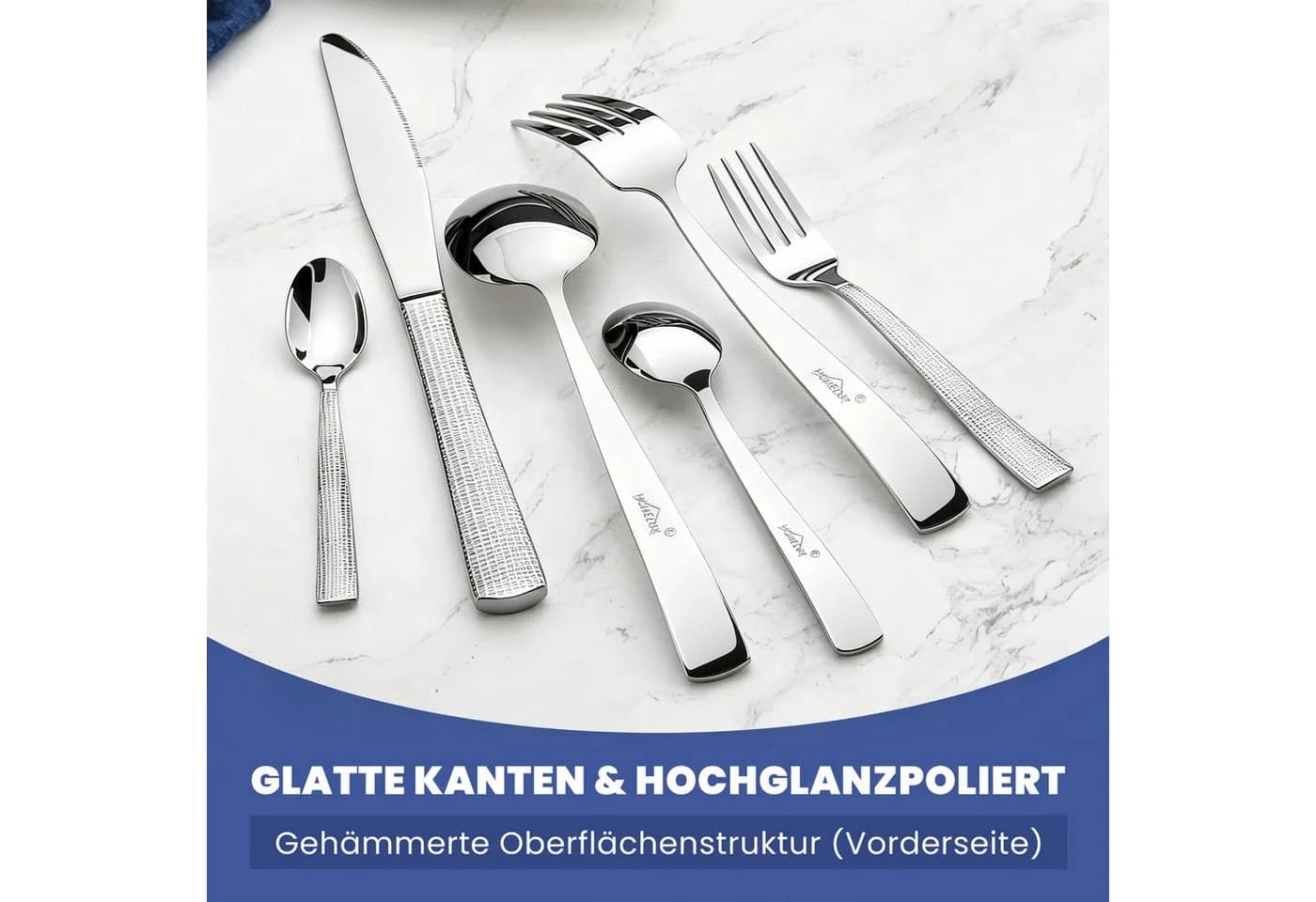 HOMELUX Besteck-Set 72-tlg. Edelstahl Spiegelpoliert für 12 Personen - Bild 4