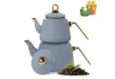HOMELUX Türkische Teekanne 2L+1L Emaille Induktionsgeeignet Blau Bild 2