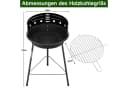 HOMELUX Holzkohlegrillwagen 30 cm Grillrost höhenverstellbar klappbar Bild 1