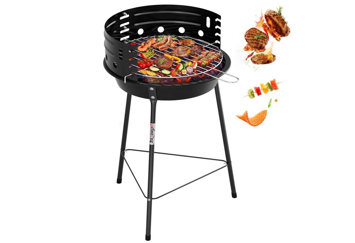 HOMELUX Holzkohlegrillwagen 30 cm Grillrost höhenverstellbar klappbar - Bild 2